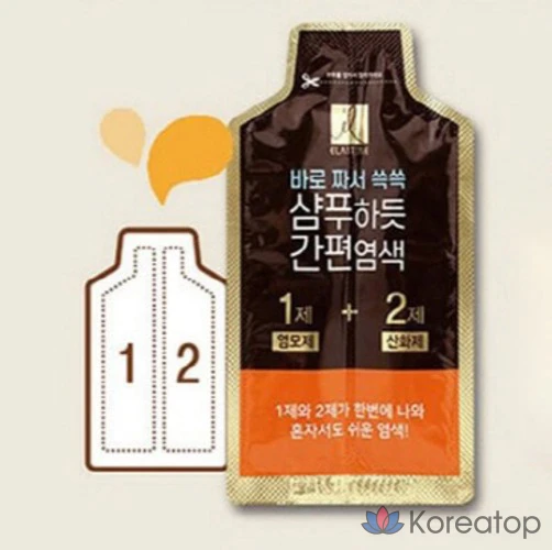 Легкое окрашивание, как с помощью шампуня с Elastine, натуральный коричневый цвет, 1 упаковка., фото 3