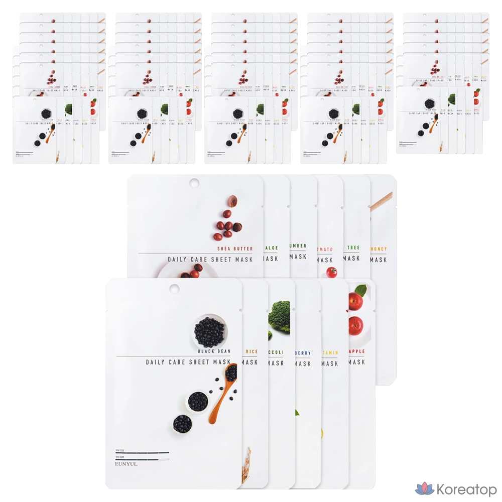 Тканевые маски для ежедневного ухода Eunyul, 12 видов x 2 шт., 24 штуки, 6 штук