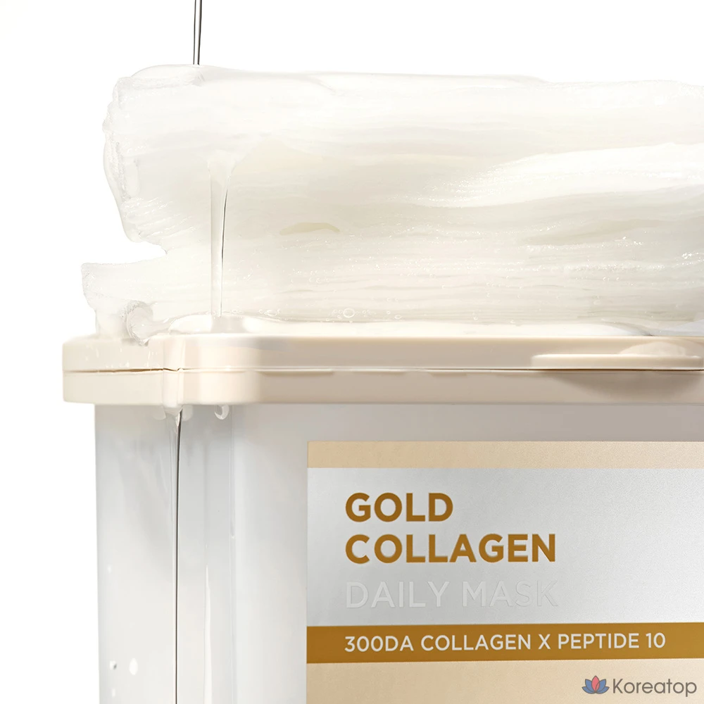 Набор масок SNP Gold Collagen Daily Extract Mask Pack, 350 г, 30 штук, 3 упаковки., фото 7