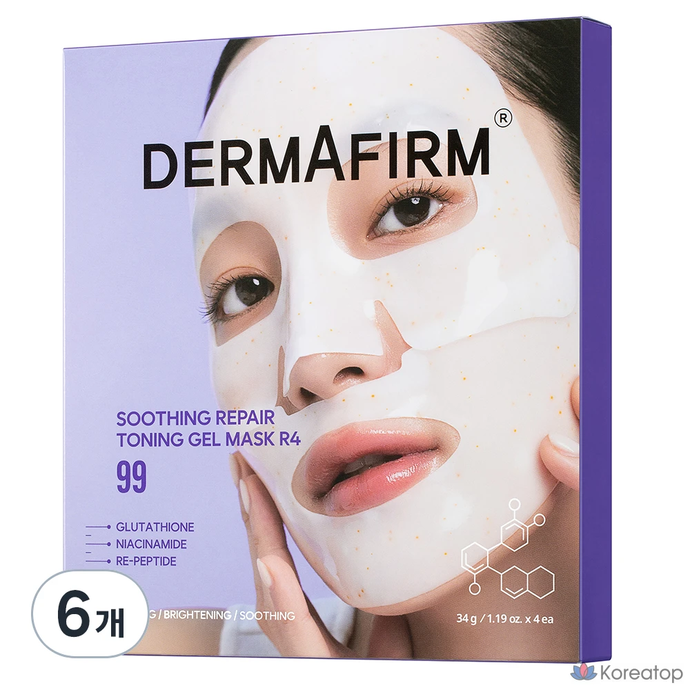 Успокаивающая восстанавливающая тонизирующая гелевая маска Dermafirm R4, 6 штук, упаковка из 4 штук.