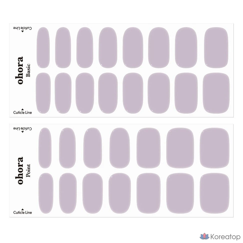Набор гель-стрипсов для ногтей Ohora Gel Strip Nail 30-piece Set, оттенок Cream Lavender, 30 шт.