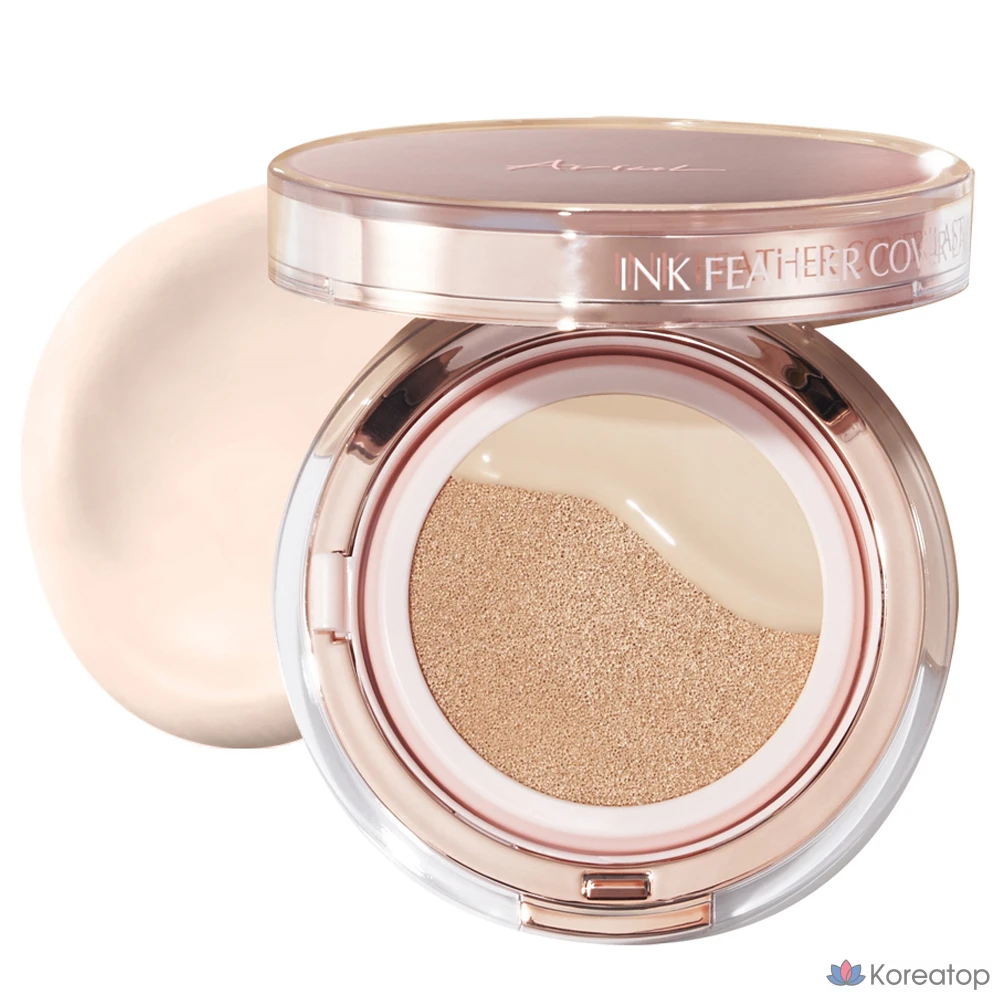 Тональный крем-кушон Ariel Ink Feeder Cover Lasting Cushion Foundation SPF50+ PA++++ 15 г, № 01 Ваниль, 1 шт.