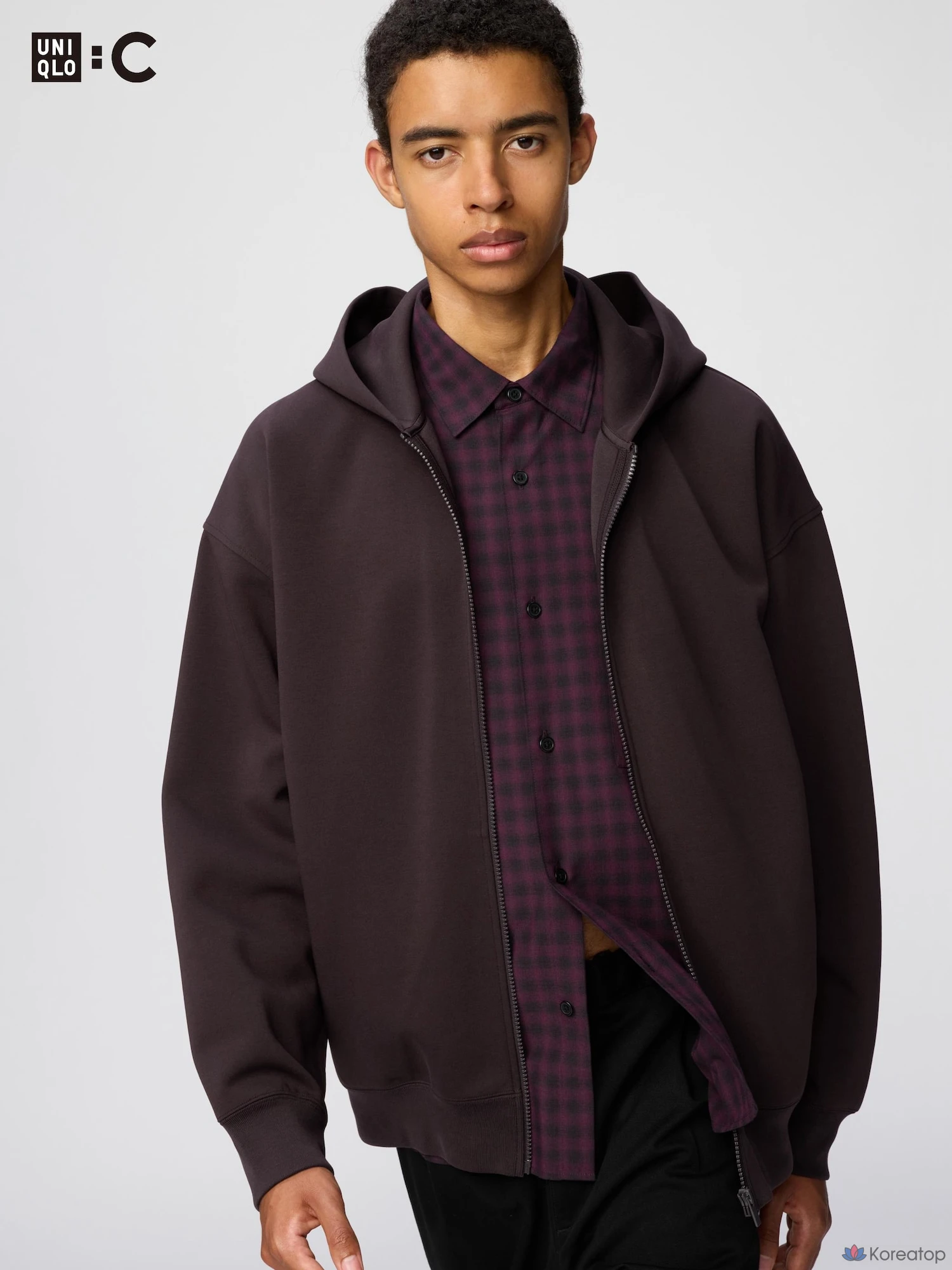 Парка на молнии Uniqlo Sweat Oversized Full-Zip Parka