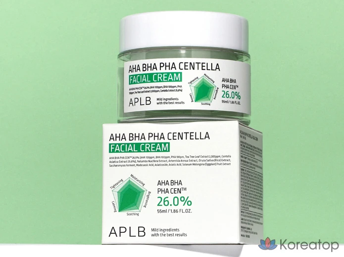 APLB Крем для лица с центеллой AHA BHA PHA, 1 шт., 55 мл