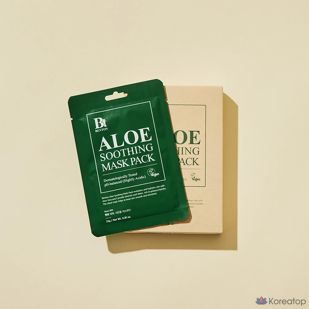 Набор успокаивающих масок с алоэ вера Benton, 50 штук., фото 2