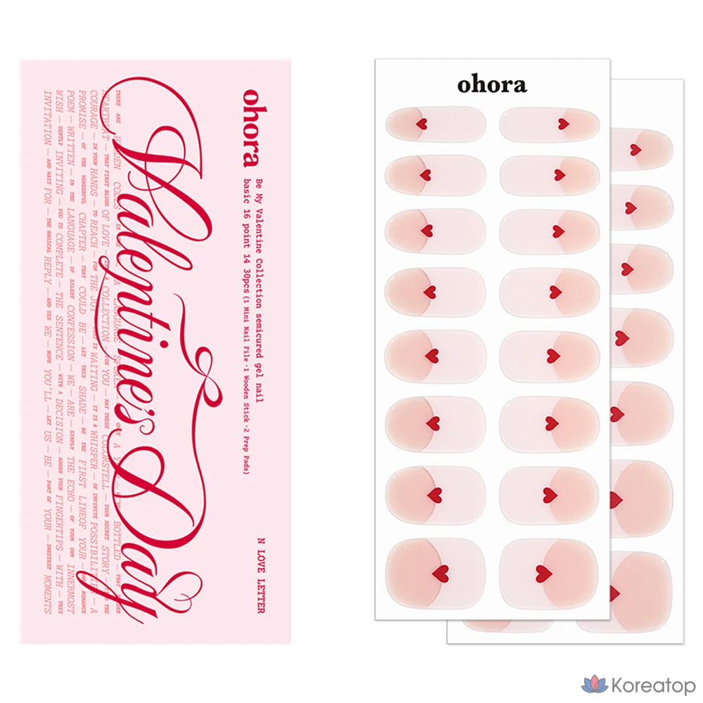 Гель-лак для ногтей Ohora Gel Nail Strip, N Love Letter, 1 шт.