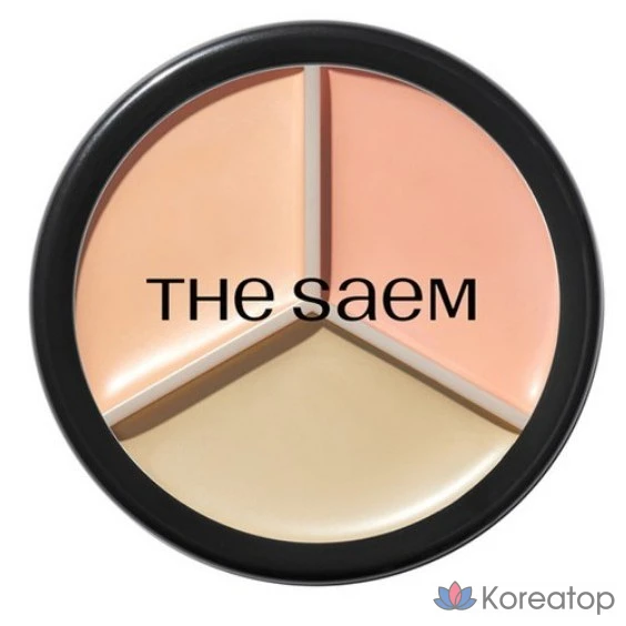 Консилер The Saem Cover Perfection Triple Pot, 13,1 г, 1 шт., оттенок Correct Up Beige № 03