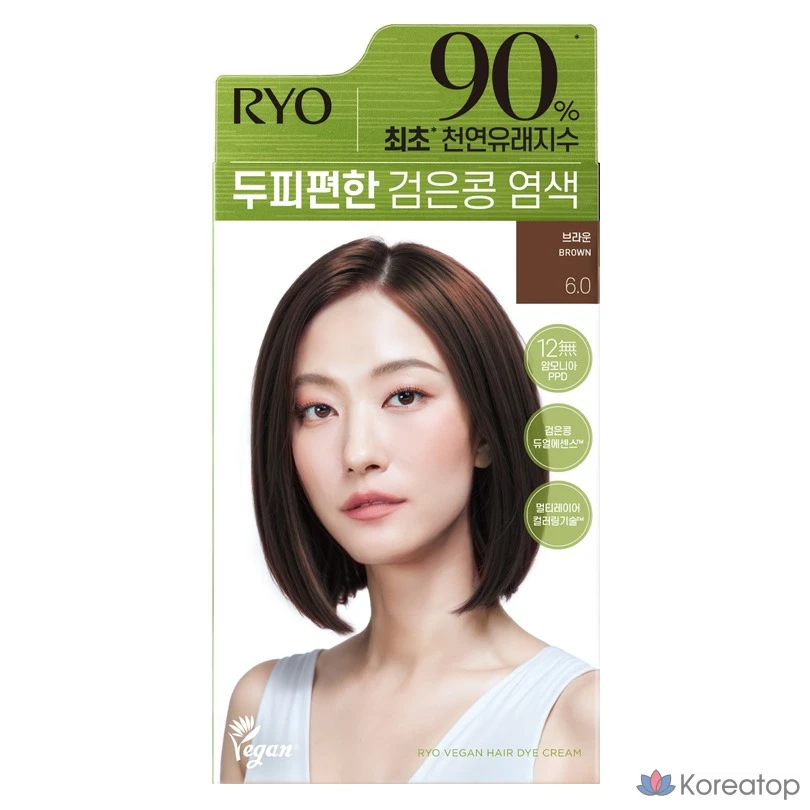 Краска для кожи головы Ryo Black Bean Dye, 120 г, коричневый оттенок 6.0, 1 шт.