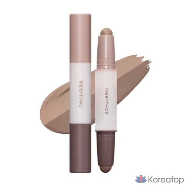 Стик для контурирования Merythod Double Contour Stick 3,3 г, цвет 01 пепельно-серый, 1 шт.