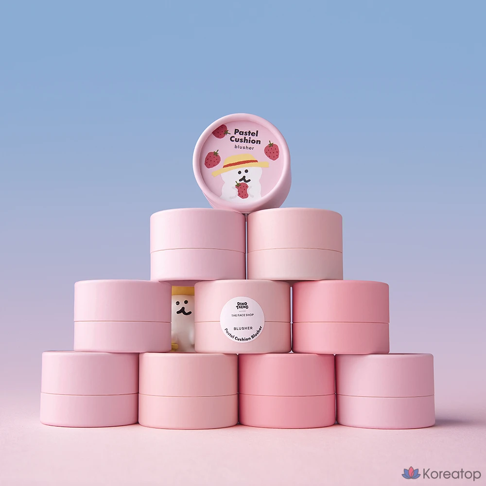 Румяна-кушон The Face Shop Pastel Cushion Blusher 5 г, оттенок 03 «Клубничный джем», 1 шт., фото 7