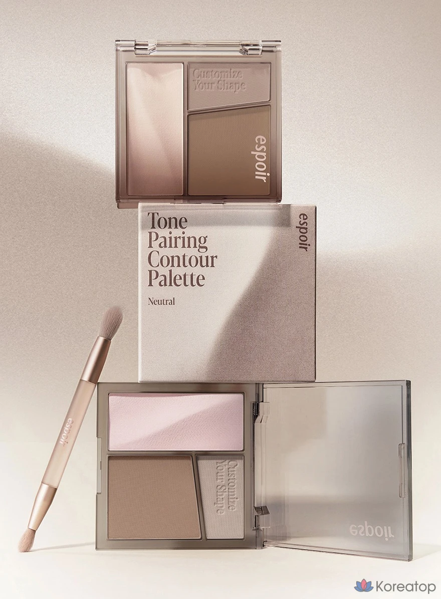 Палетка для контурирования Espoir Tone Pairing Contour Palette 10 г, оттенок № 1 нейтральный, 1 шт., фото 4