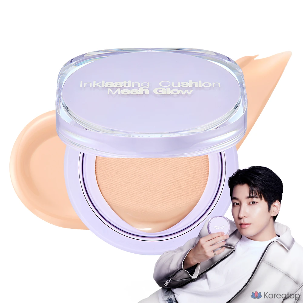 Тональный кушон The Face Shop Ink Lasting Cushion Mesh Glow, 12 г, N201 Абрикосово-бежевый, 1 шт.