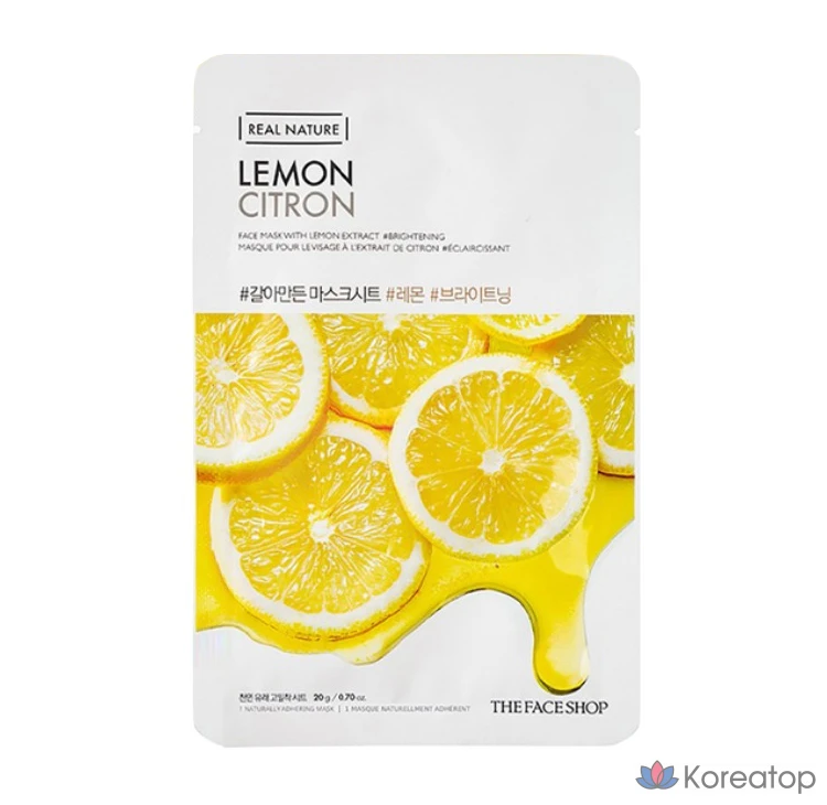 Лимонная тканевая маска для лица The Face Shop, 1 упаковка, 30 листов, фото 2