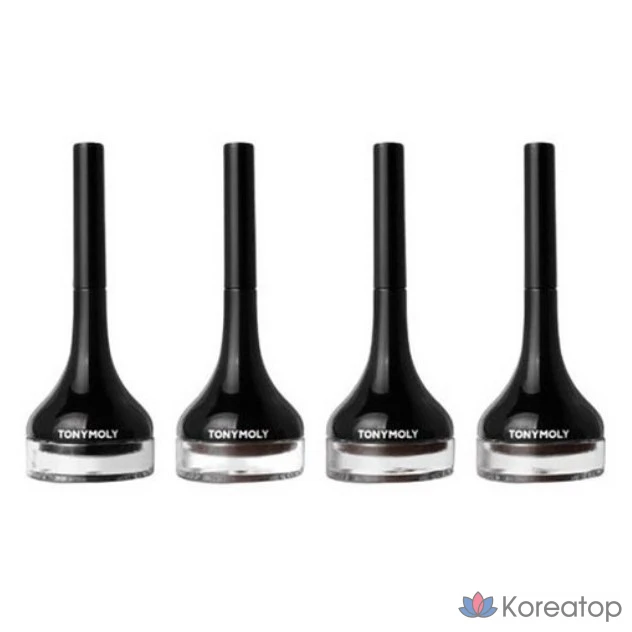 Гелевая подводка для глаз Tony Moly Back Gel Eyeliner Long Brush, 04 LATTE BROWN, 1 шт.