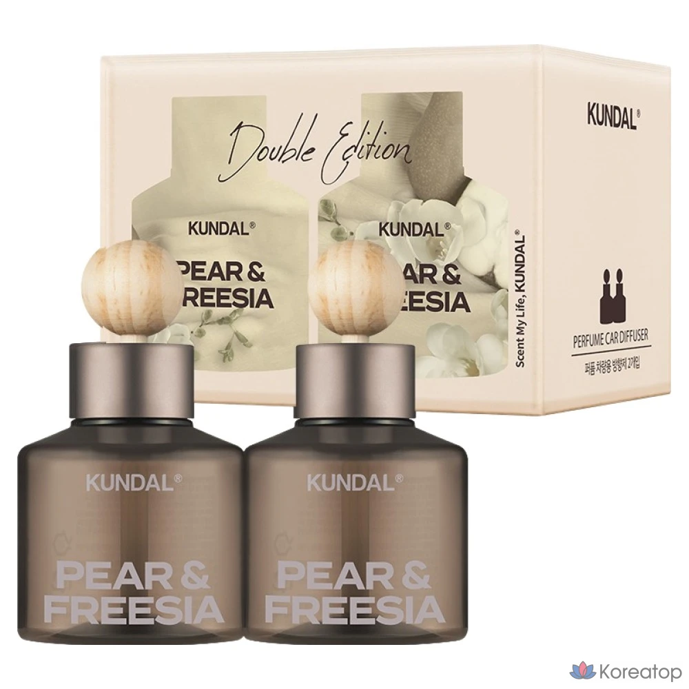 Автомобильный освежитель воздуха Kundal Perfume, 75 мл, 2 шт., Fair & Freesia, 1 комплект.