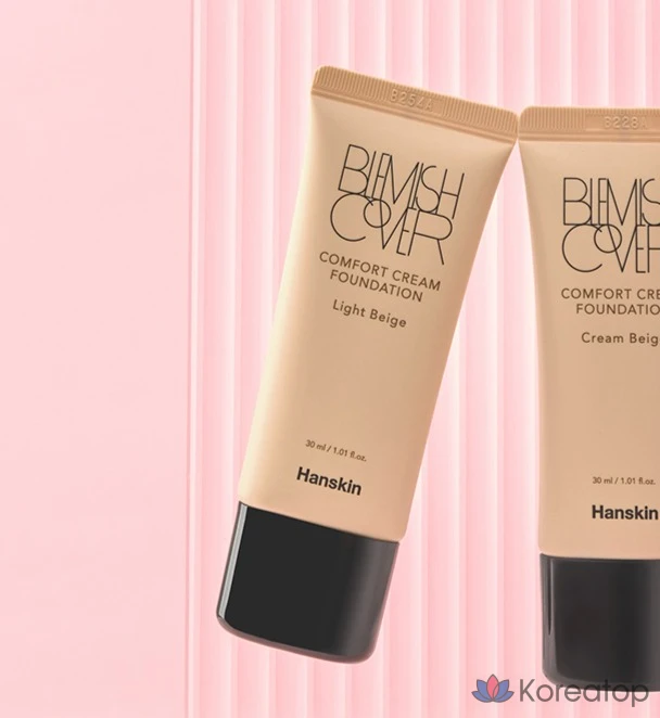 Тональный крем HANSKIN Blemish Cover Comfort Cream Foundation, 30 мл, 1 шт., кремово-бежевый.