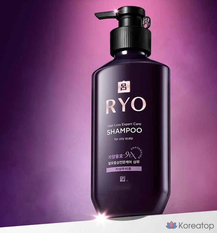 Шампунь Ryo Yangyunmo 9EX для лечения выпадения волос при жирной коже головы, 400 мл, 1 шт.