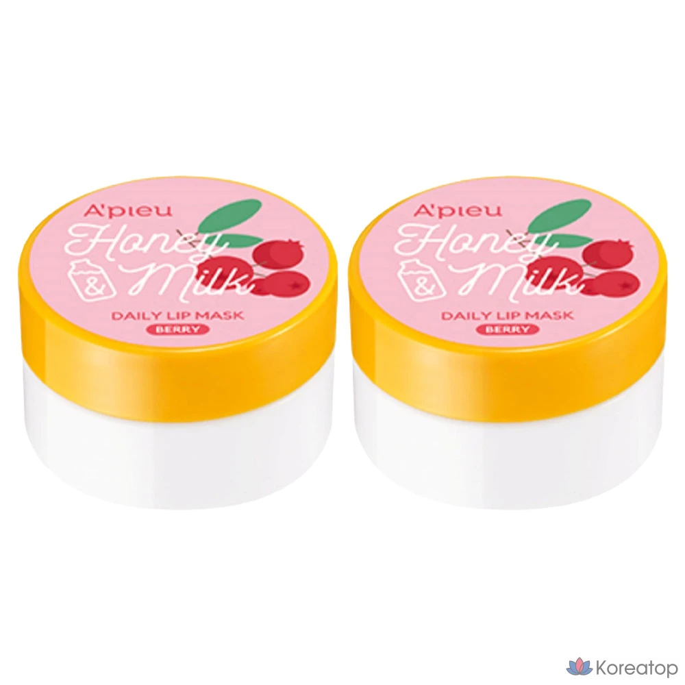 Маска для губ A'Pieu с медом и молоком, ягодный аромат, 6 г, 2 шт.