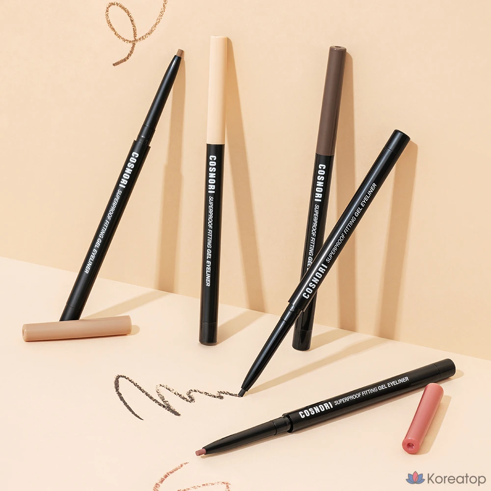 Гелевый карандаш для глаз Cosnori Superproof Fitting Gel Eyeliner Pencil, 0.13g, 12 оттенков, приглушенный бежевый, 1 шт.