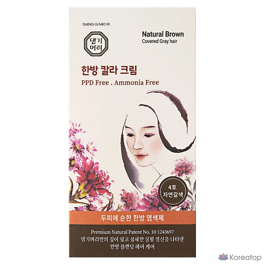 Краска для волос Danggi Meori Oriental, № 4 Натуральный коричневый, 1 шт.