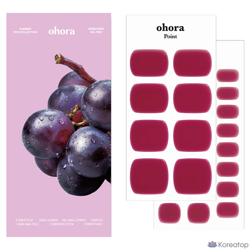 Пилинг-педикюр Ohora P Gel Pedi Strip, оттенок Grape Jelly, 1 шт.