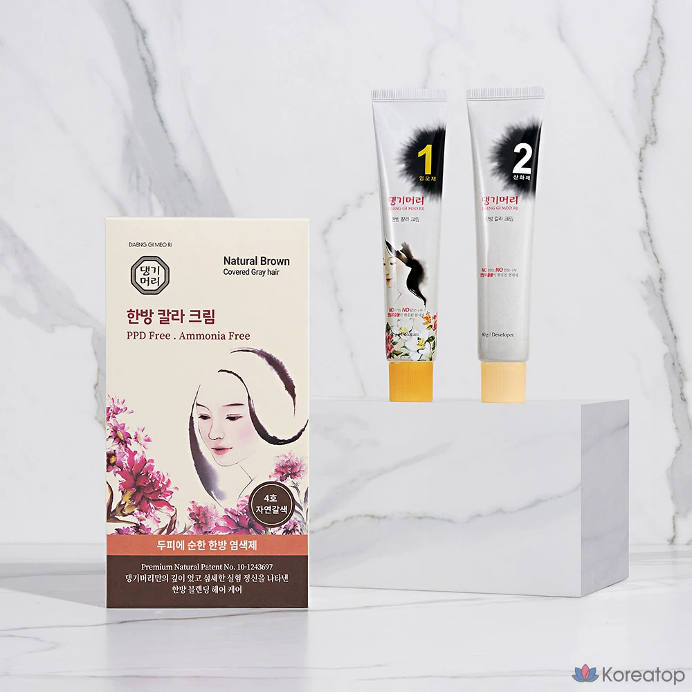 Краска для волос Danggi Meori Oriental, № 4 Натуральный коричневый, 1 шт., фото 2