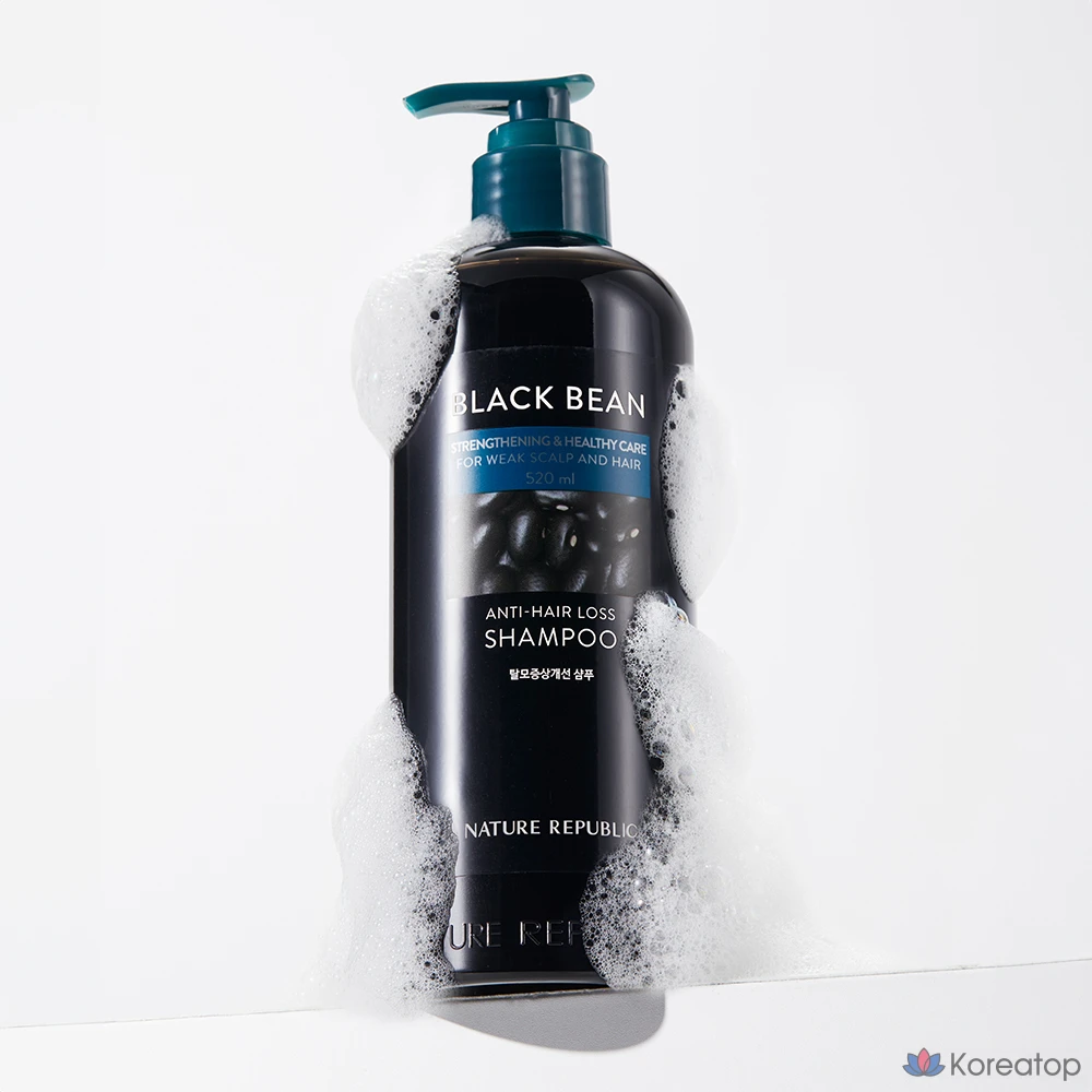 Шампунь Nature Republic Black Bean против выпадения волос, 520 мл, 1 флакон, фото 2