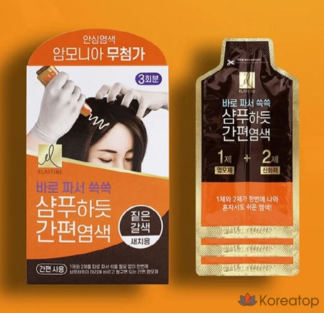 Легкое окрашивание, как с помощью шампуня с Elastine, натуральный коричневый цвет, 1 упаковка., фото 8