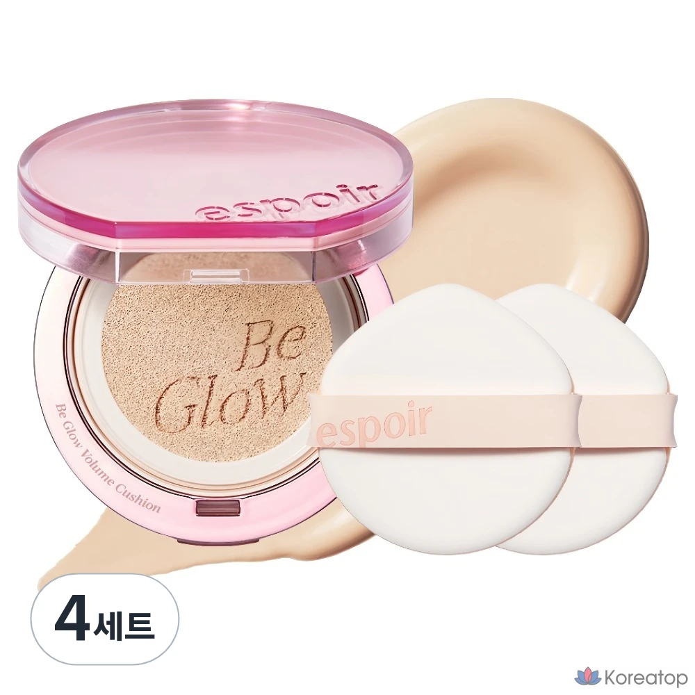 Espoir Flash Glow Edition Biglow Volume Cushion, 13 г, набор спонжей, № 20 Vanilla, 4 комплекта