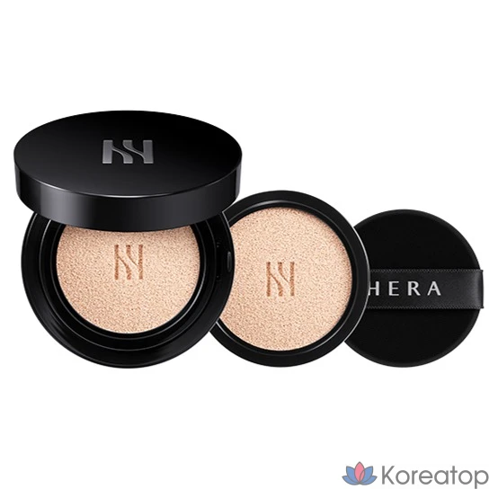 Кушон Hera Black Cushion Foundation Duo SPF34 PA++, оттенок 27N1, 15 г + 15 г, 1 шт.