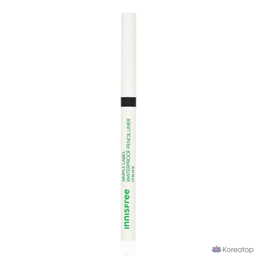 Водостойкий карандаш-лайнер Innisfree Simple Label, 01 черный, 1 шт.