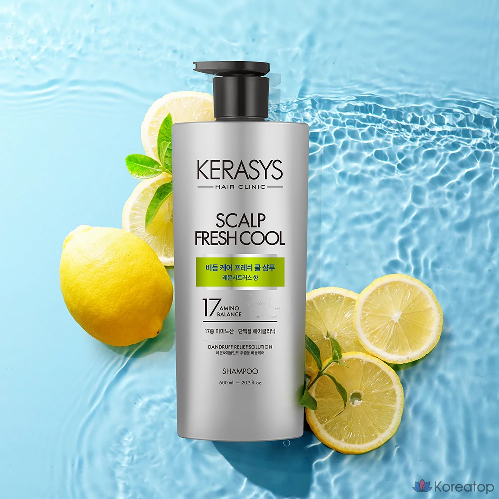 Шампунь KeraSys Scalp Dandruff Care Fresh Cool Protein Shampoo Lemon Citrus Scent, 600 мл, 1 шт.
