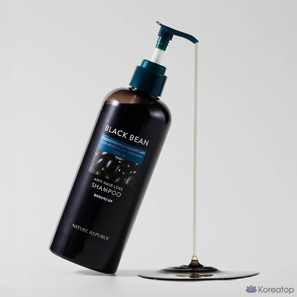 Шампунь Nature Republic Black Bean против выпадения волос, 520 мл, 1 флакон, фото 3