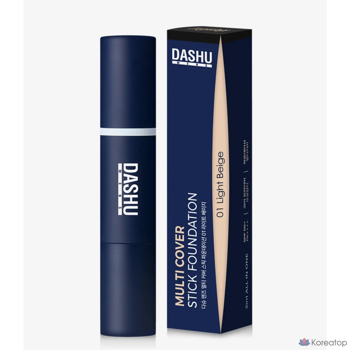 Тональный крем-стик DASHU для мужчин Multi-Cover SPF50+ PA++++ 12 г, 1 шт., цвет светло-бежевый