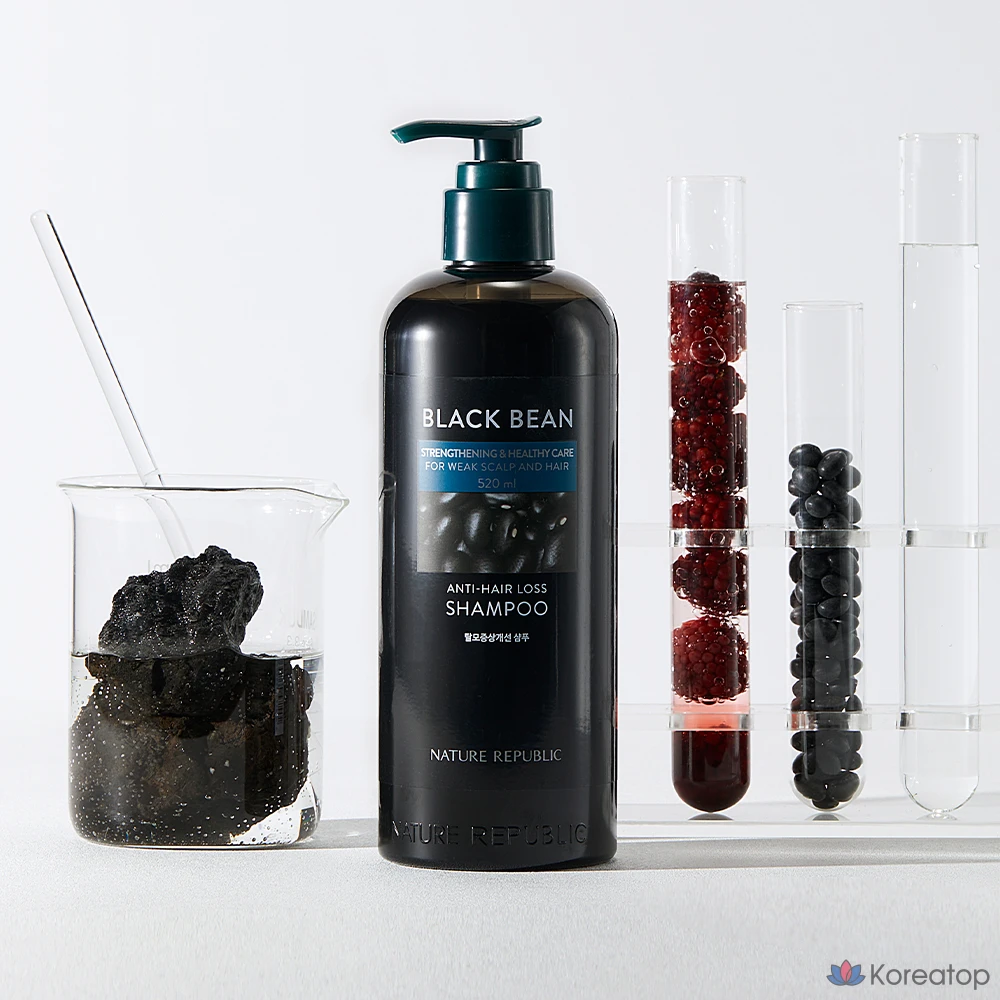 Шампунь Nature Republic Black Bean против выпадения волос, 520 мл, 1 флакон, фото 4