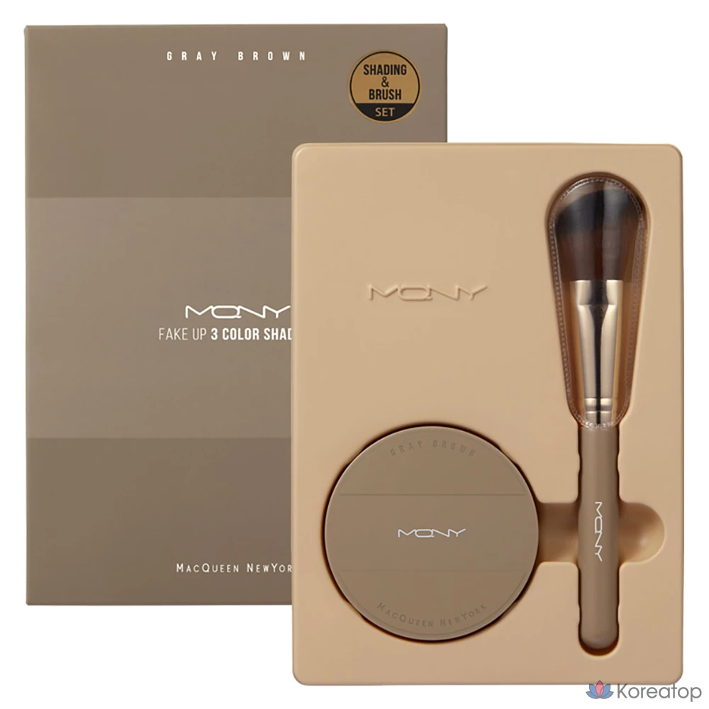 Набор для контуринга Mqny Fake Up 3-Color Shading, оттенок Gray Brown (Shading), 9 г, 1 шт.