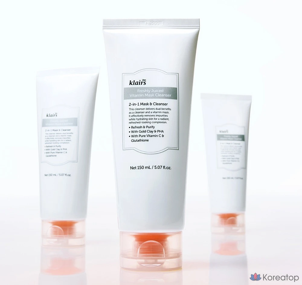 Очищающая маска-маска Dear, Klairs Freshly Juiced Vitamin Pack, 150 мл, 2 шт., фото 8