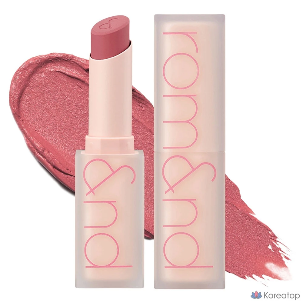 Матовая помада ROM&ND Zero, 1 шт., цвет розовый песочный.