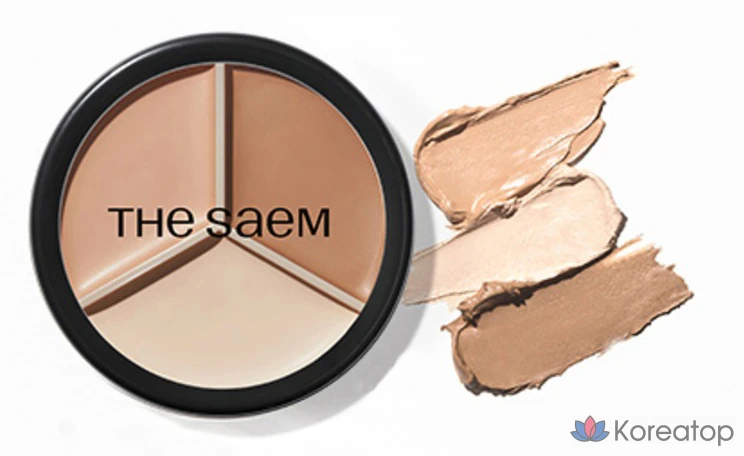 Консилер The Saem Cover Perfection Triple Pot, 13,1 г, 1 шт., оттенок 02 Contour Beige, фото 2