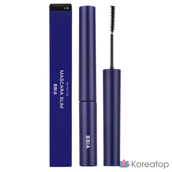 Тушь для ресниц BBIA Never Die Mascara Slim, 3 мл, 1 шт., № 01, черная.