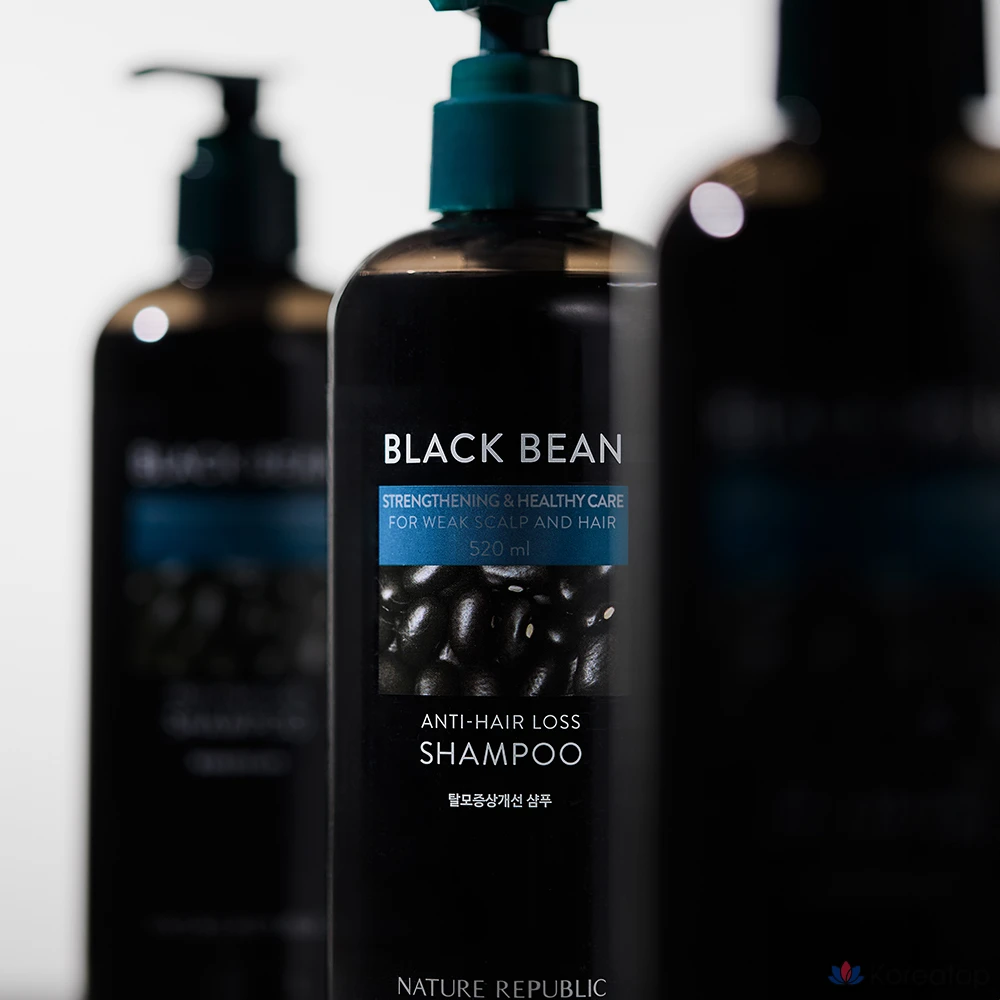 Шампунь Nature Republic Black Bean против выпадения волос, 520 мл, 1 флакон, фото 5