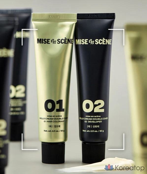 Шампунь и краска для волос Mise en Scene Hello Cream Double Cover, черный, 1 шт., фото 6