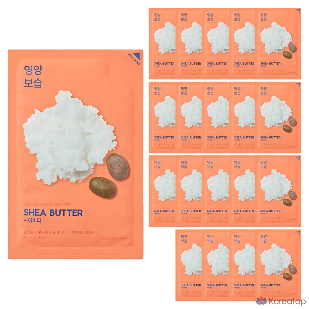 Тканевые маски для лица Holika Holika Pure Essence с маслом ши, 10 штук, 2 упаковки