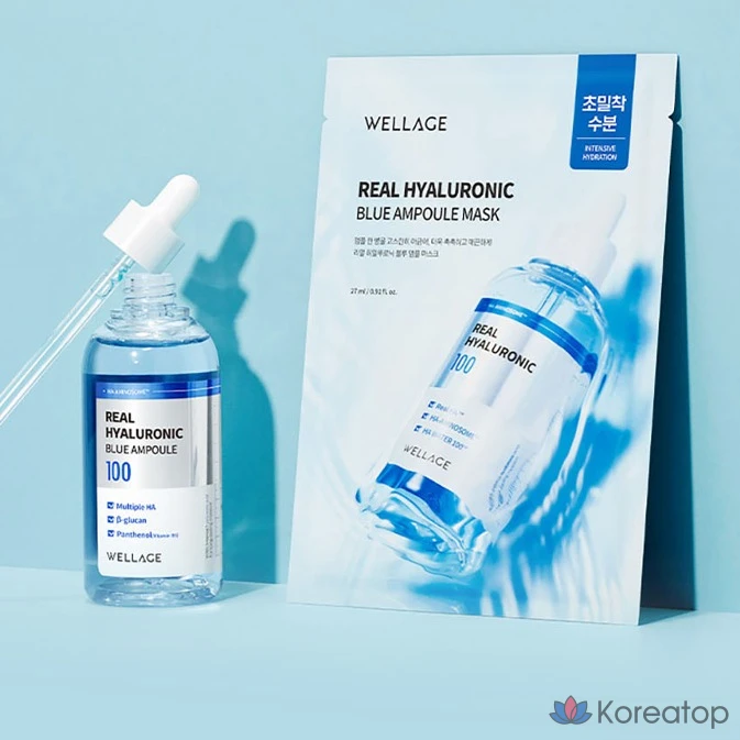 Маска-ампулы WELLAGE с натуральной гиалуроновой кислотой, 1 упаковка, 5 шт., фото 6