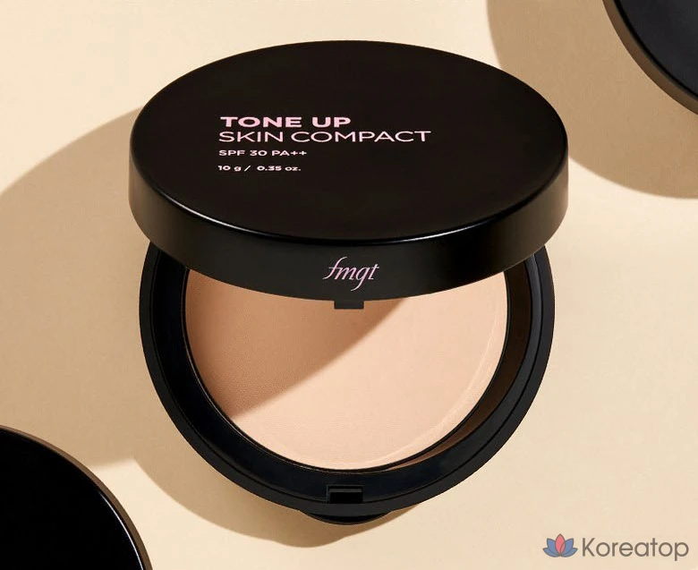 Тональный крем The Face Shop Tone Up Skin Pact 10 г, V201 Абрикосово-бежевый, 1 шт., фото 2