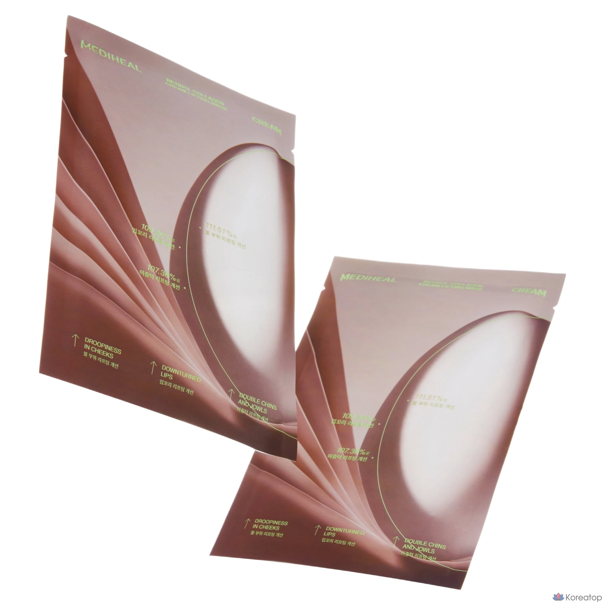 Крем-маска для контурирования лица Mediheal с ретинолом и коллагеном, 10 штук.