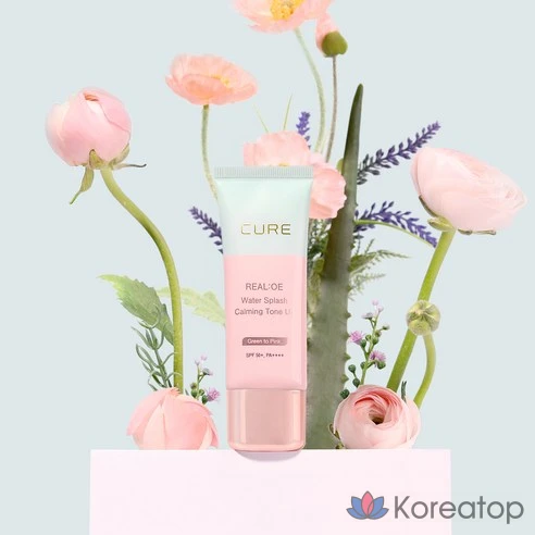 Успокаивающий тонизирующий солнцезащитный крем Kim Jung-moon Aloe Lasence Loe Cure Realoe Water Splash SPF50+ PA++++, фото 6