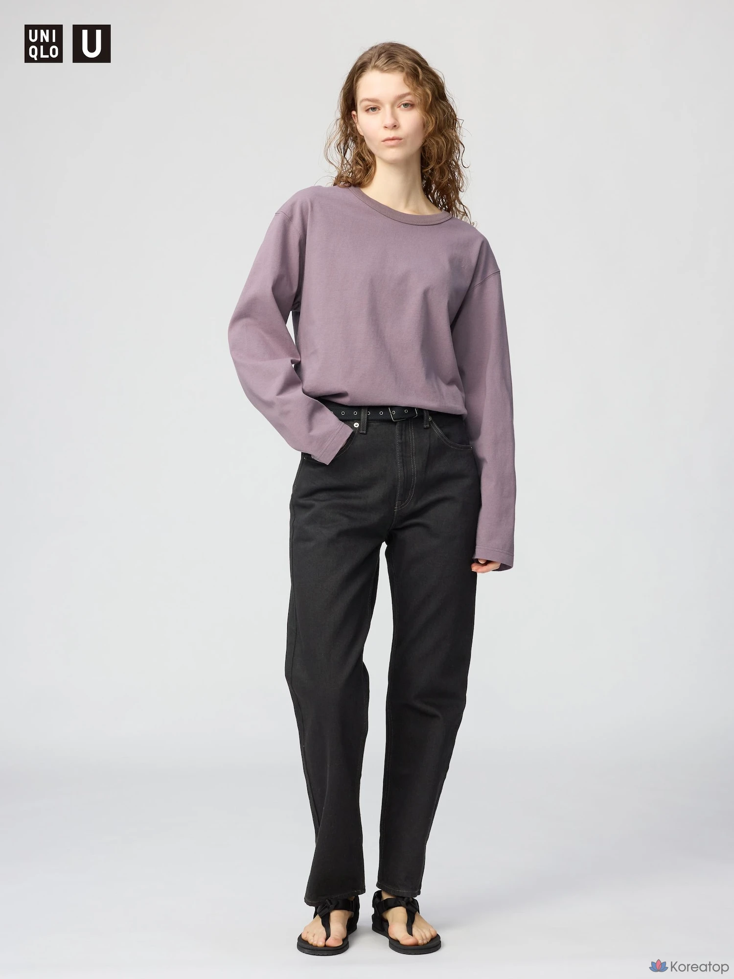 Футболка Uniqlo Wash Cotton Crew Neck T Long Sleeve