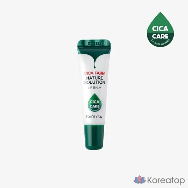 Бальзам для губ FarmStay Cica Farm Nature Solution, 10 г, 1 шт., бесцветный.