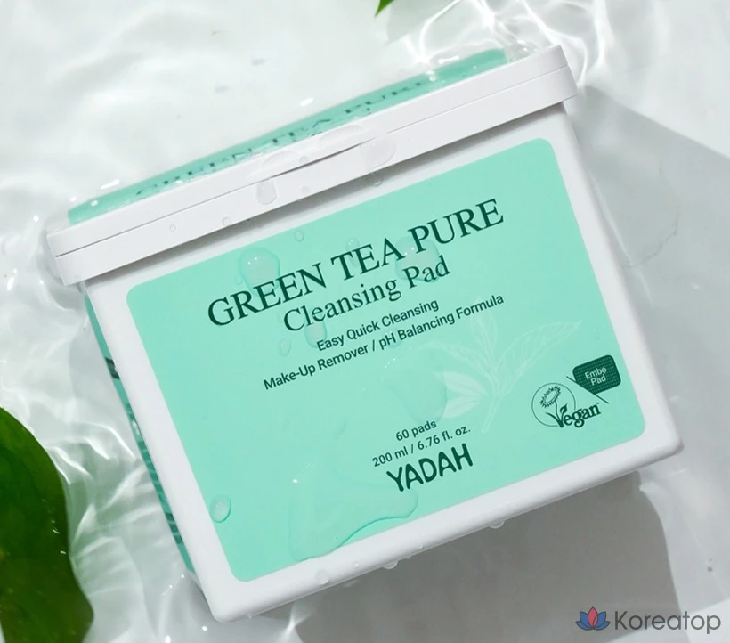 Очищающие подушечки для лица Yadah с зеленым чаем, 60 листов, 1 упаковка